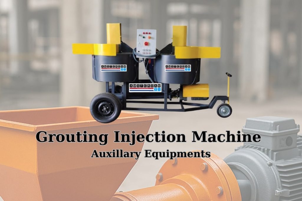 Grouting injection machine used in post-tensioning systems for controlled grout injection