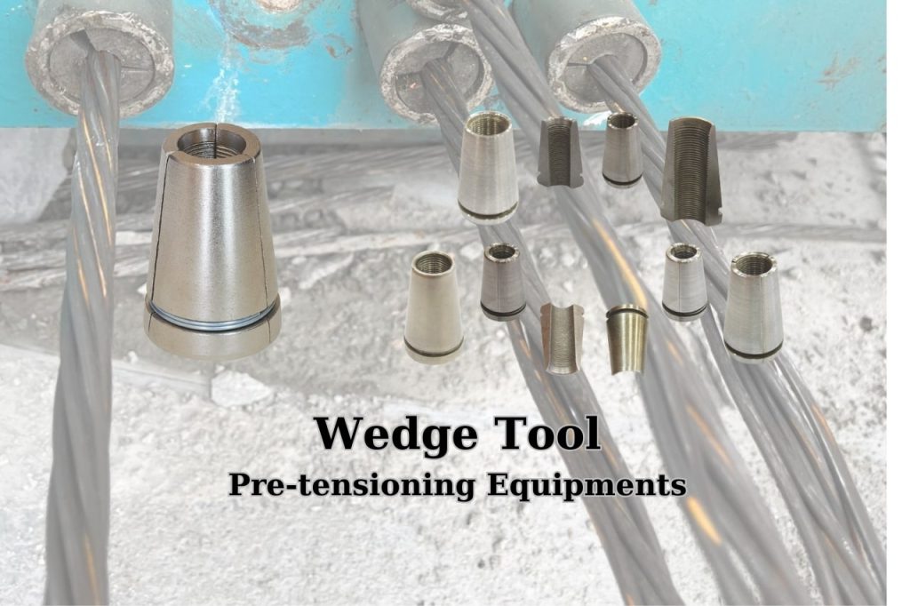 Pre-tensioning wedges used in post-tensioning systems for secure strand anchorage